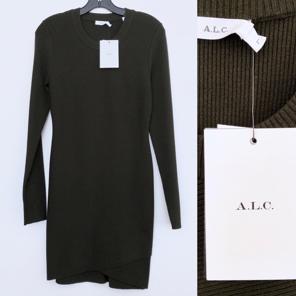 NWT Maternity-Friendly A.L.C. Dark Green Dress ALC - Picture 4 of 4